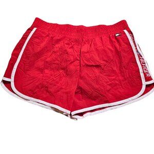 Tommy Hilfiger Vintage Red Windbreaker Shorts Size‎ L Good Used Condition